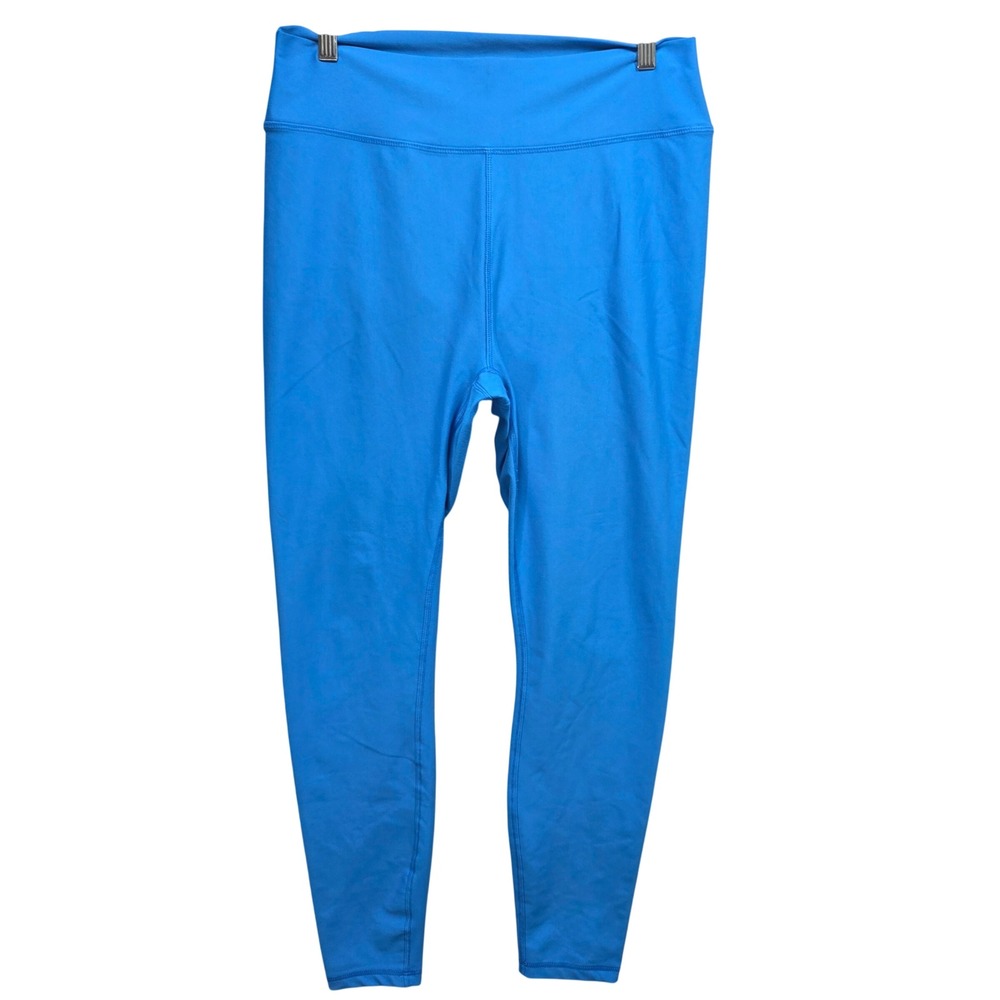 Ocean Leggings Womens XL Athletic Yoga Gym UPF 30 High Rise Stretch Bright Blue